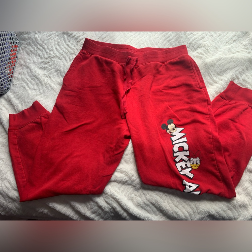 Disney Red Mickey Sweatpants Joggers